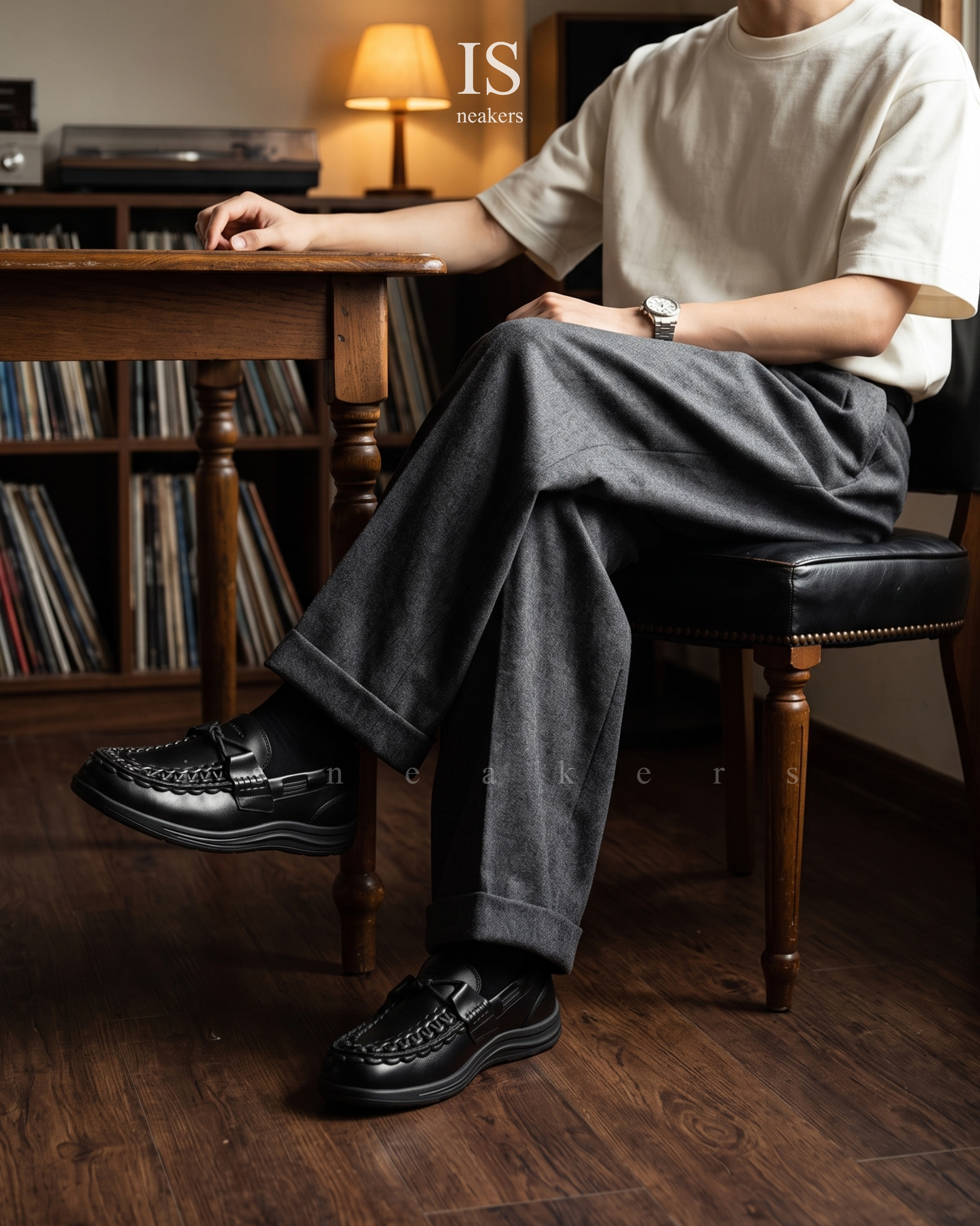 iSNEAKERS｜KEEN UNEEK LOAFER 黑色 樂福鞋 編織 懶人鞋 休閒 復古穿搭 男鞋 1032748/1032746