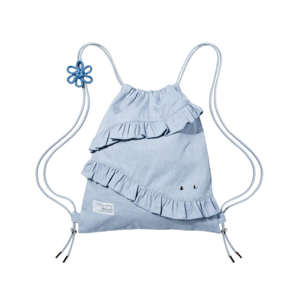 [預購] ONGO Flower Knot Ruffle Bag_Sky