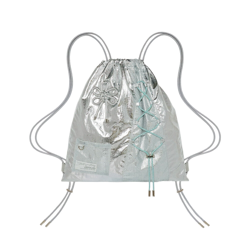 [預購] ONGO FLOWER MESH STRING BAG_SILVER