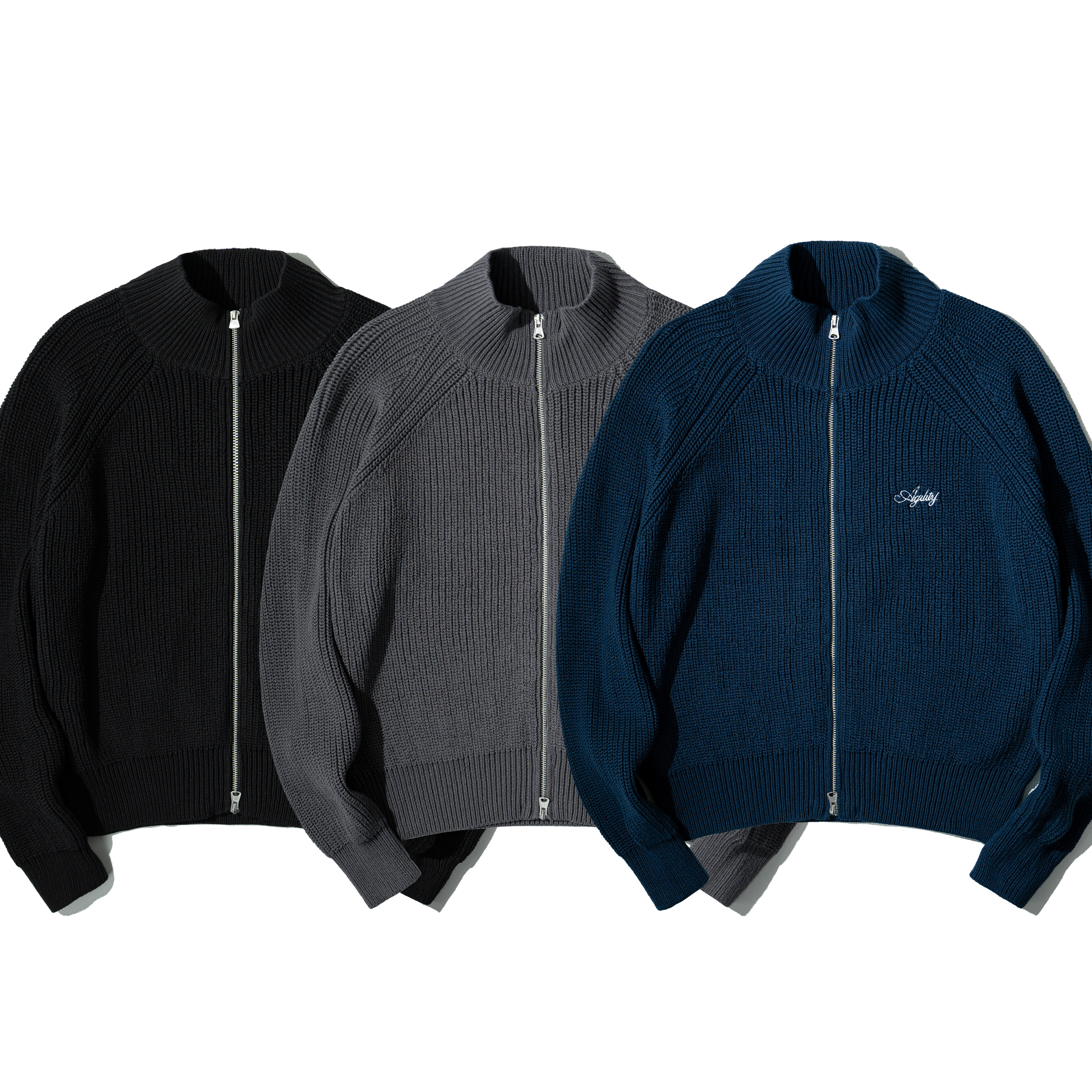 AGILITY Rib Knit Zip Jacket 針織羅紋 立領外套 [KN9]