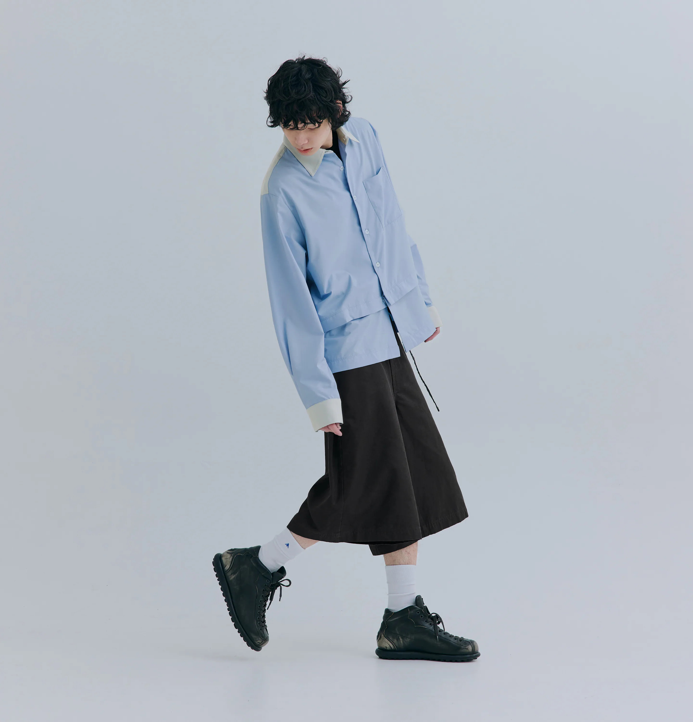 MELSIGN - Cropped Drapey Baggy Pants - Black