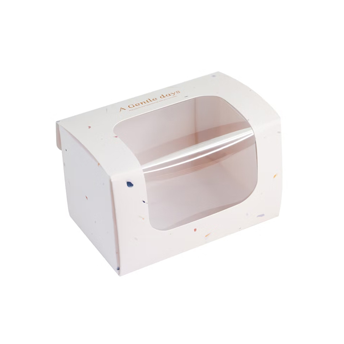 西點餐盒L型(中) 溫白時光 10入/包 12x7.5x7.5cm【3-2911003-03】