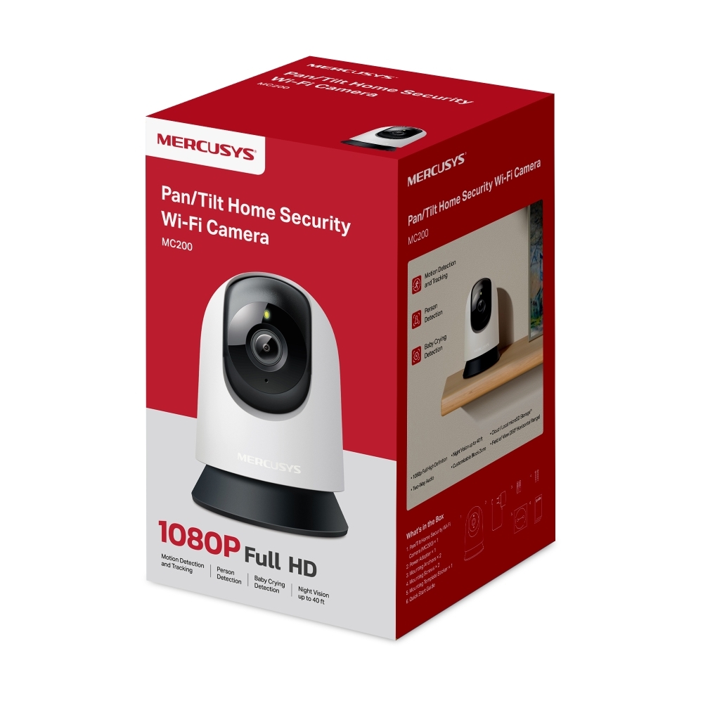 Mercusys MC200 1080P Pan/Tilt Home Security Wi-Fi Camera