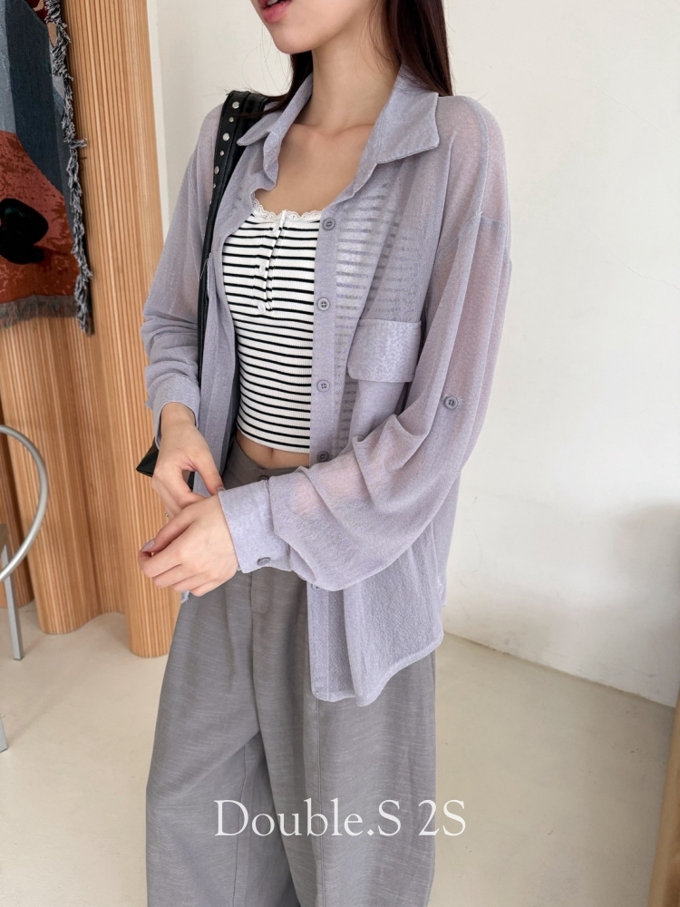 微透肌理!仿紗襯衫/外*2色