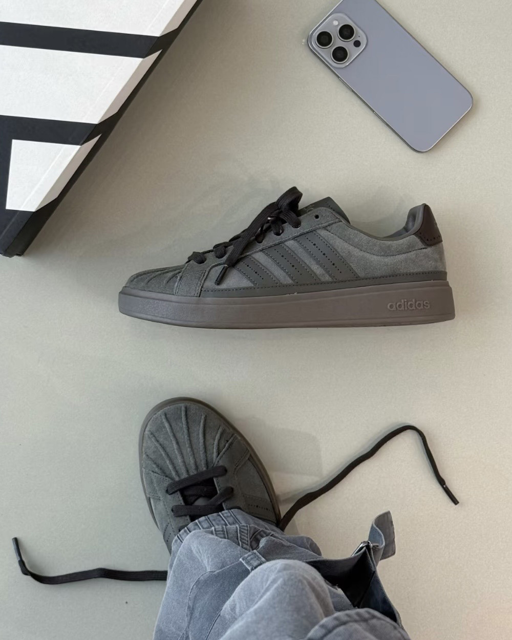 ADIDAS STREET TALK 炭灰棕 灰咖 奶油尾 復古 男鞋 KJ7440 / 預購