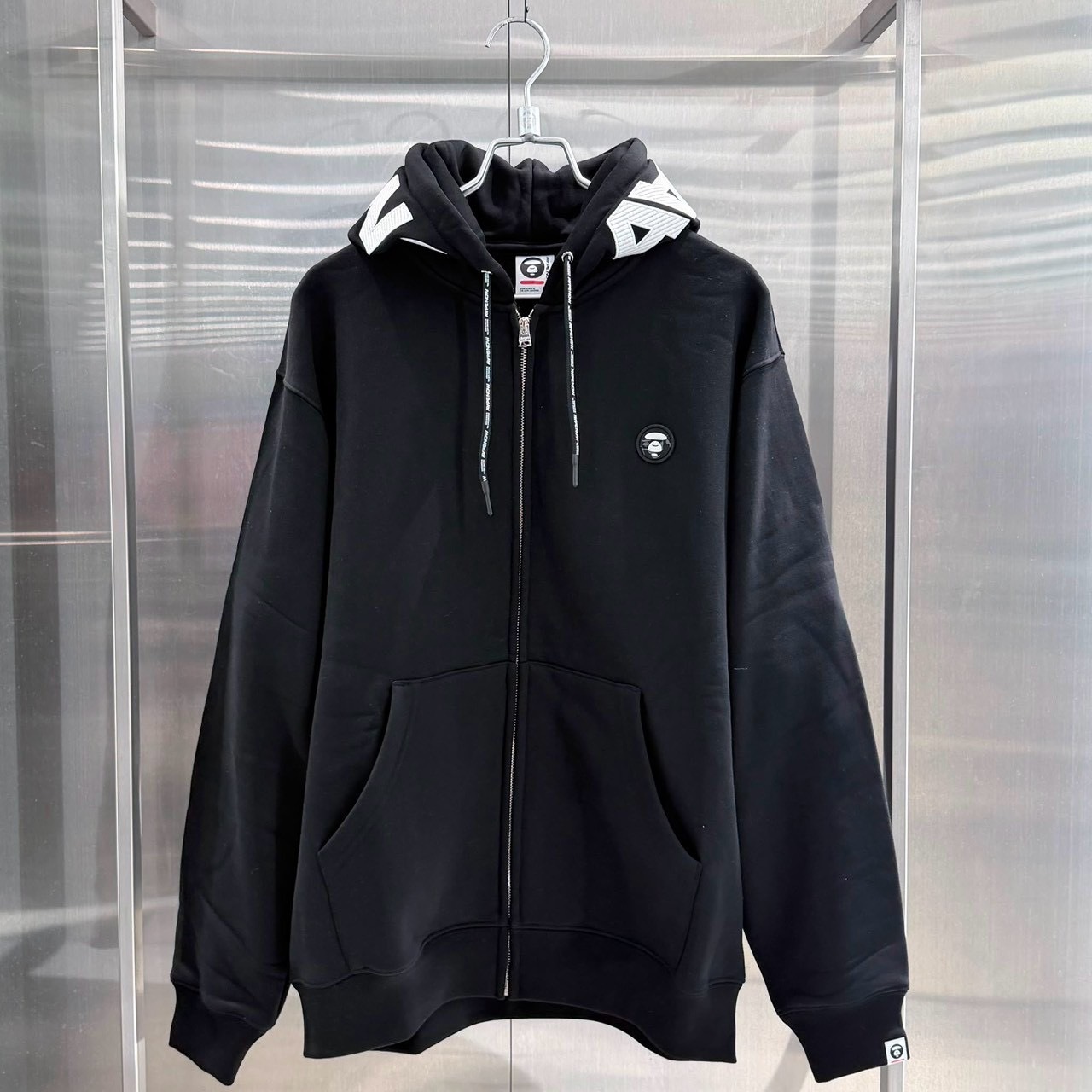 AAPE 連帽字母 猿猴小標 內刷毛 連帽外套 棉外套