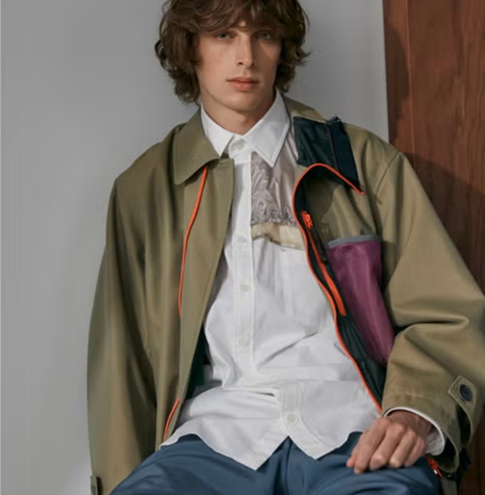 KOLOR JAPAN REGULAR NYLON COLLAR SHIRT L/S - WHITE PRE ORDER ITEM (預訂中)
