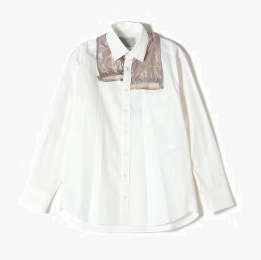 KOLOR JAPAN REGULAR NYLON COLLAR SHIRT L/S - WHITE PRE ORDER ITEM (預訂中)