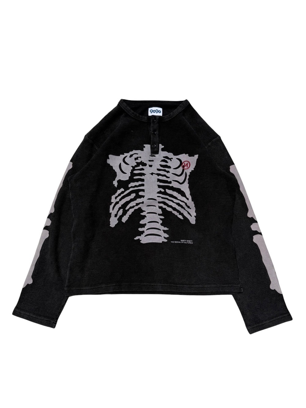 9090 Bone Henry Neck Thermal L/S Tee 華夫格長袖
