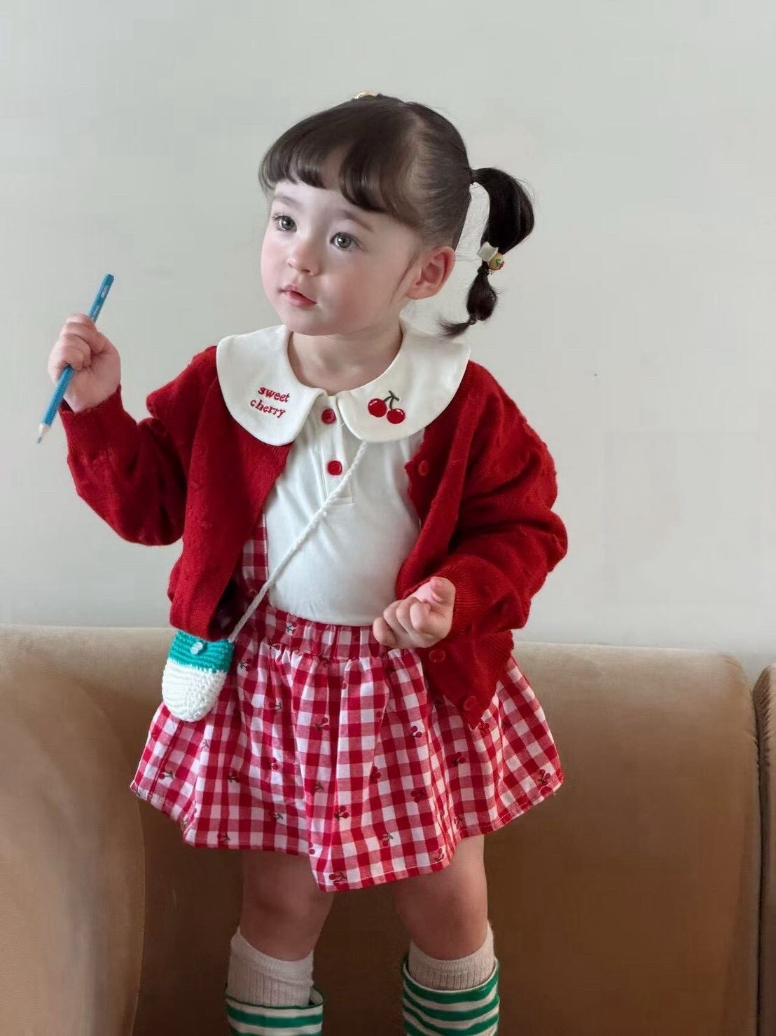 櫻桃娃娃領上衣