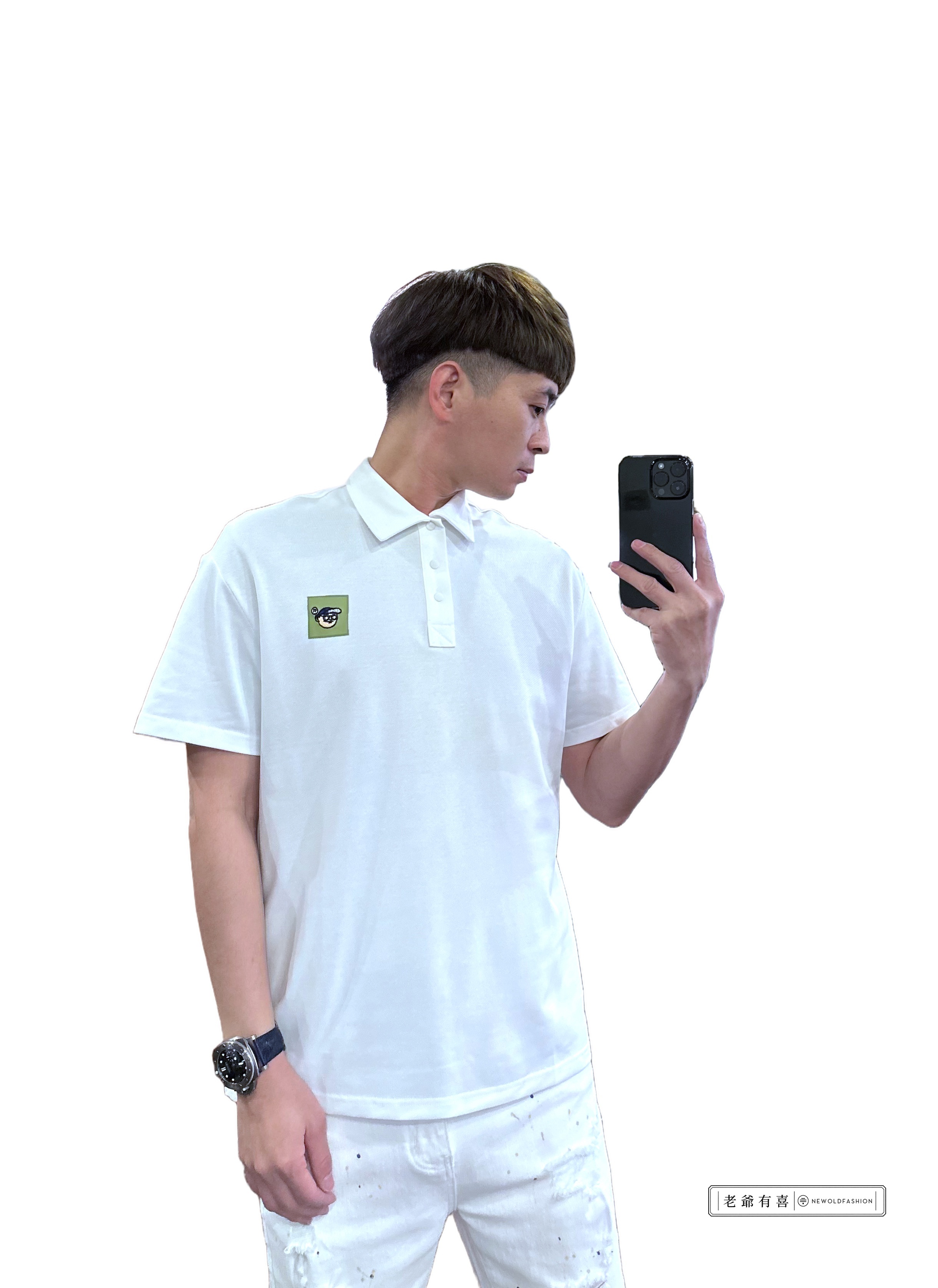 『新品上市』重磅刺繡墨鏡人POLO衫(NOF2303C10005)-白