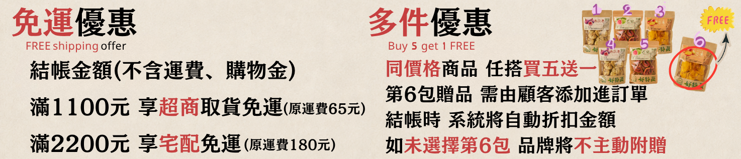 好特蔬官網滿額免運與多件優惠說明