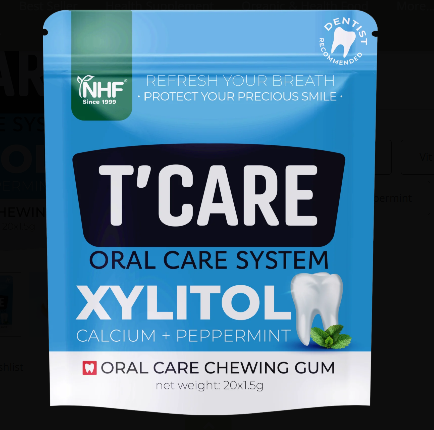 CA260829 - B14-NHF T'CARE 木糖醇高鈣薄荷糖 | T'CARE XYLITOL CALCIUM + PEPPERMINT  20粒*1.5g-EXP:5月28年