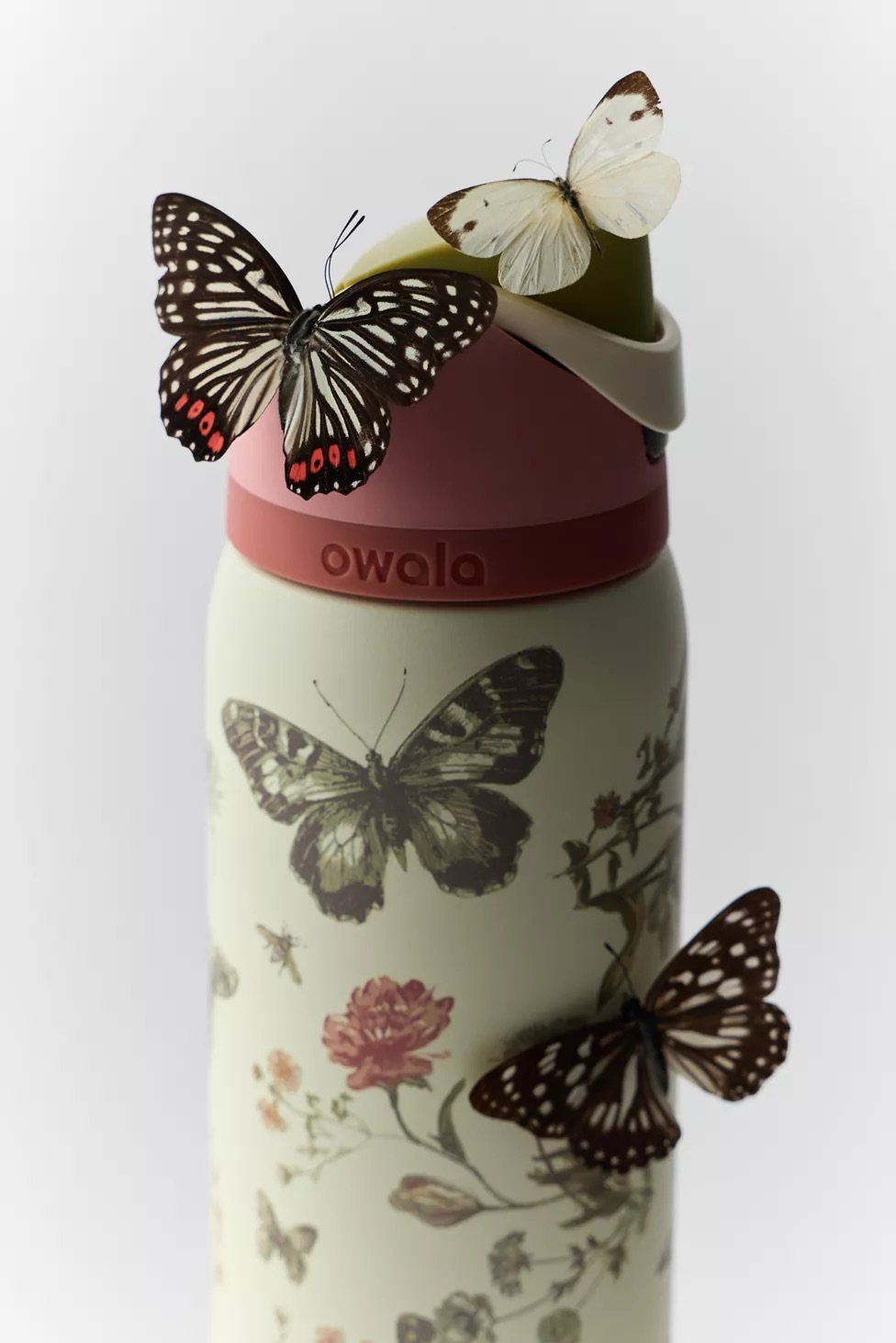 Owala FreeSip不鏽鋼水瓶32oz - 蝴蝶花卉Boho Butterfly限定版