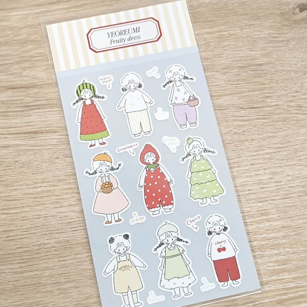 韓Maison de Summer．Yeoreumi Fruity Dress PET貼紙