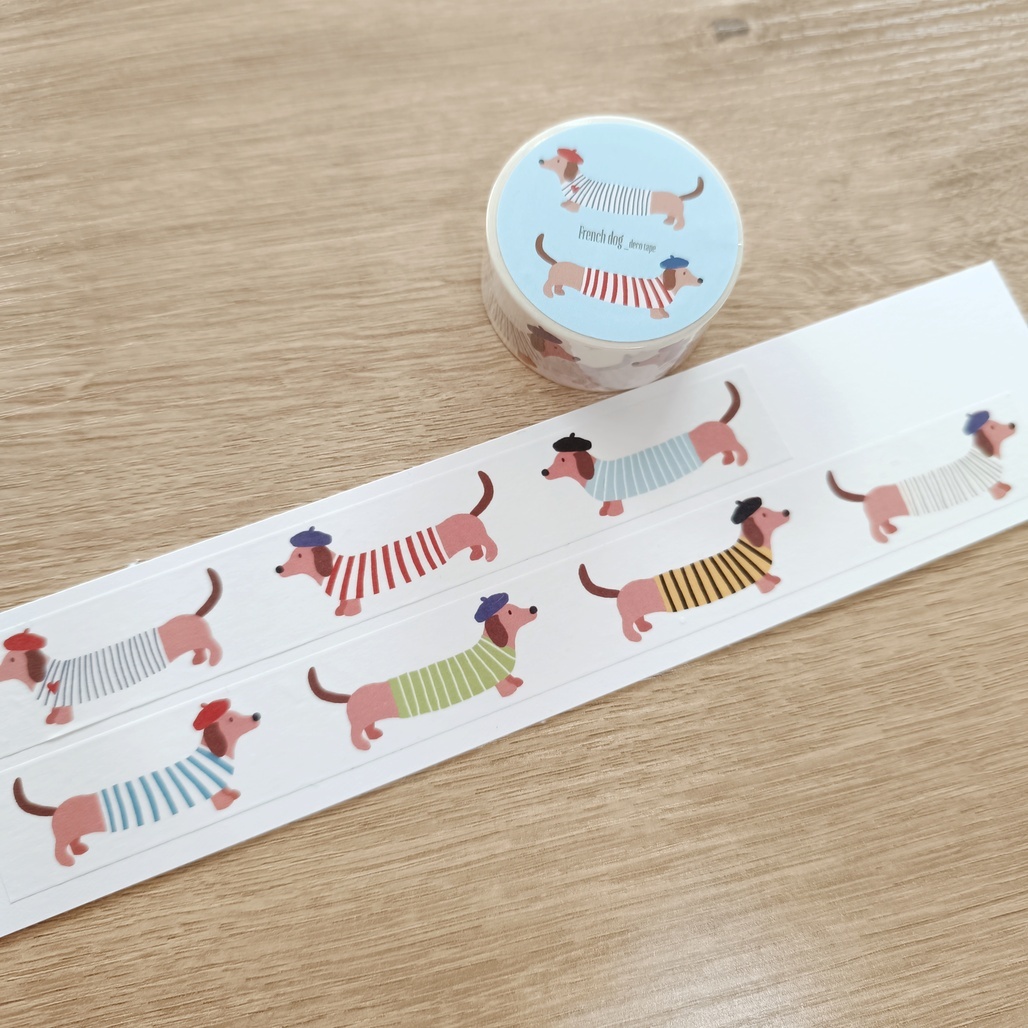 韓Maison de Summer．French dog 和紙膠帶