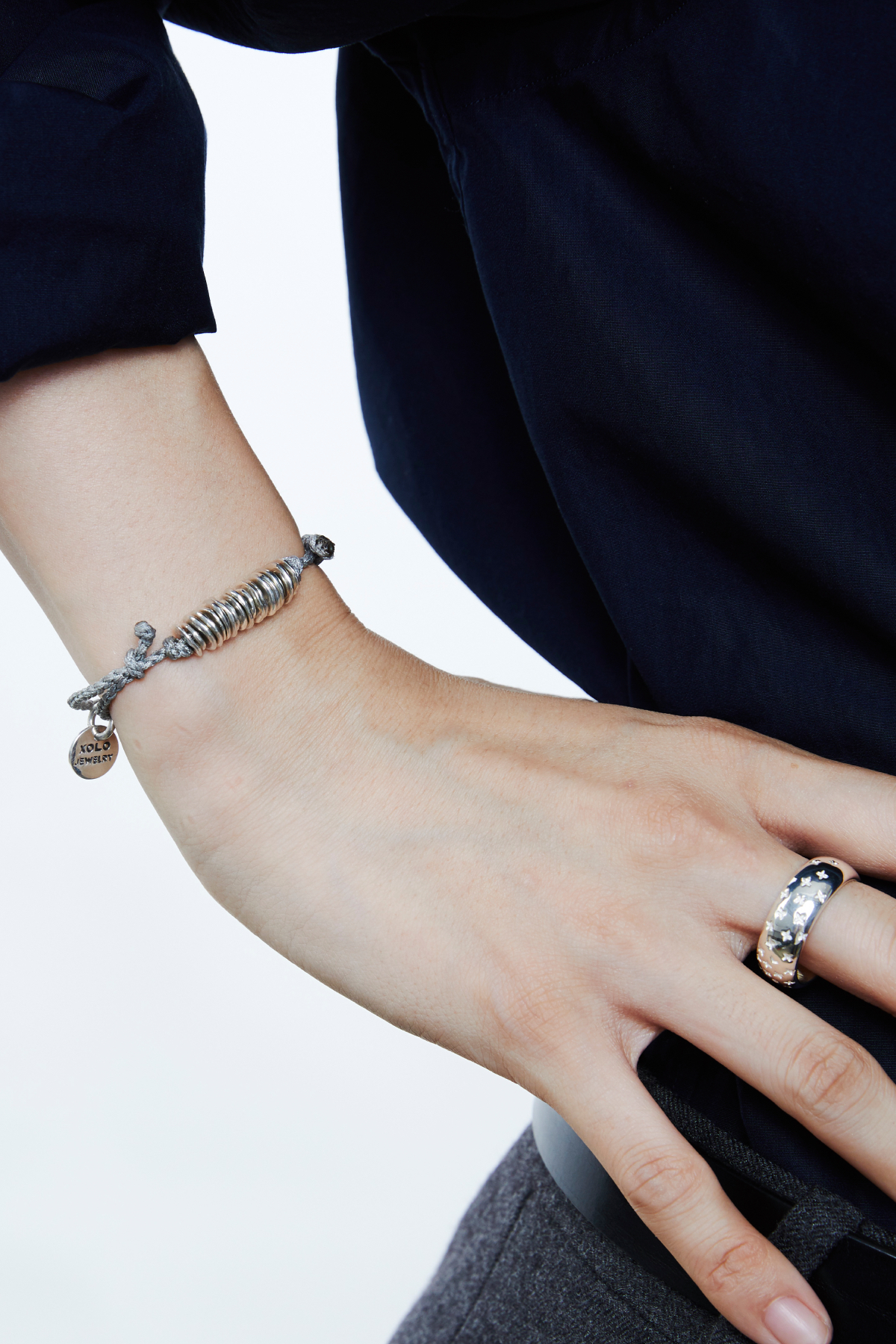 XOLO JEWELRY PIECE LINK SILK CODE BRACELET-SILVER