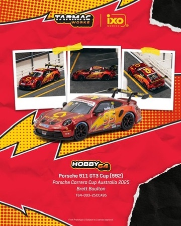 預訂 PreOrder - Tarmac Works 1/64 Porsche 911 GT3 Cup (992) Porsche Carrera Cup Australia 2025 Brett Boulton