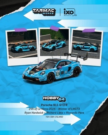 預訂 PreOrder - Tarmac Works 1/64 Porsche 911 GT3 R 24h of Le Mans 2025 - Winner of LMGT3 Ryan Hardwick / Richard Lietz / Riccardo Pera
