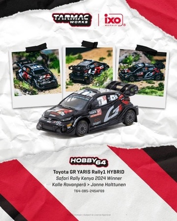預訂 PreOrder - Tarmac Works 1/64 Toyota GR YARIS Rally1 HYBRID Safari Rally Kenya 2024 Winner Kalle Rovanperä / Jonne Halttunen