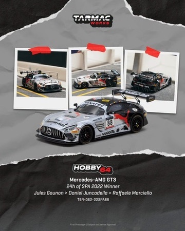 預訂 PreOrder - Tarmac Works 1/64 Mercedes-AMG GT3 24h of SPA 2022 Winner Jules Gounon / Daniel Juncadella / Raffaele Marciello