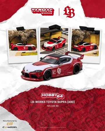 預訂 PreOrder - Tarmac Works 1/64 LB-WORKS TOYOTA SUPRA (A90) Red