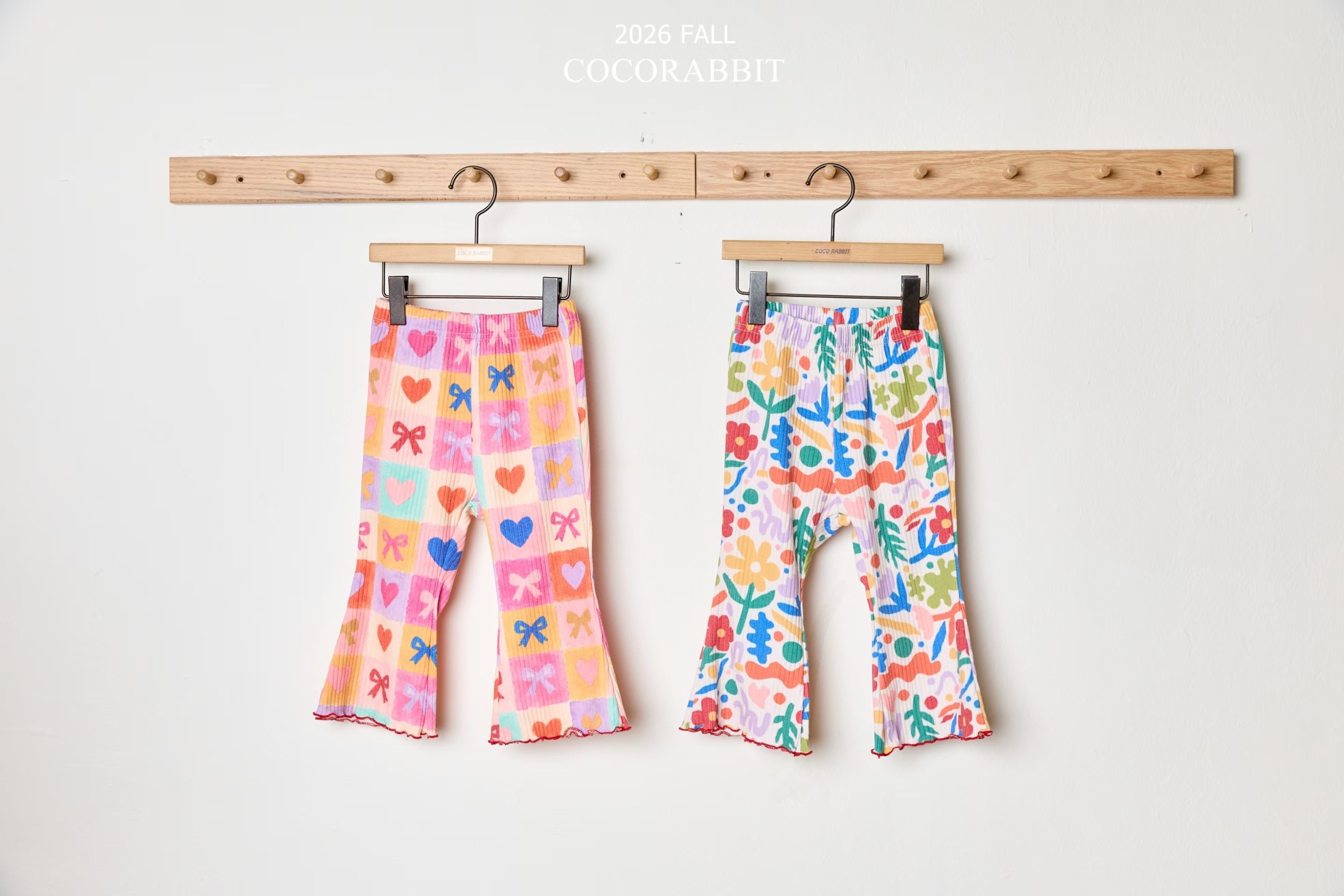 COCO RABBIT Heart Flower Bootscut Pants