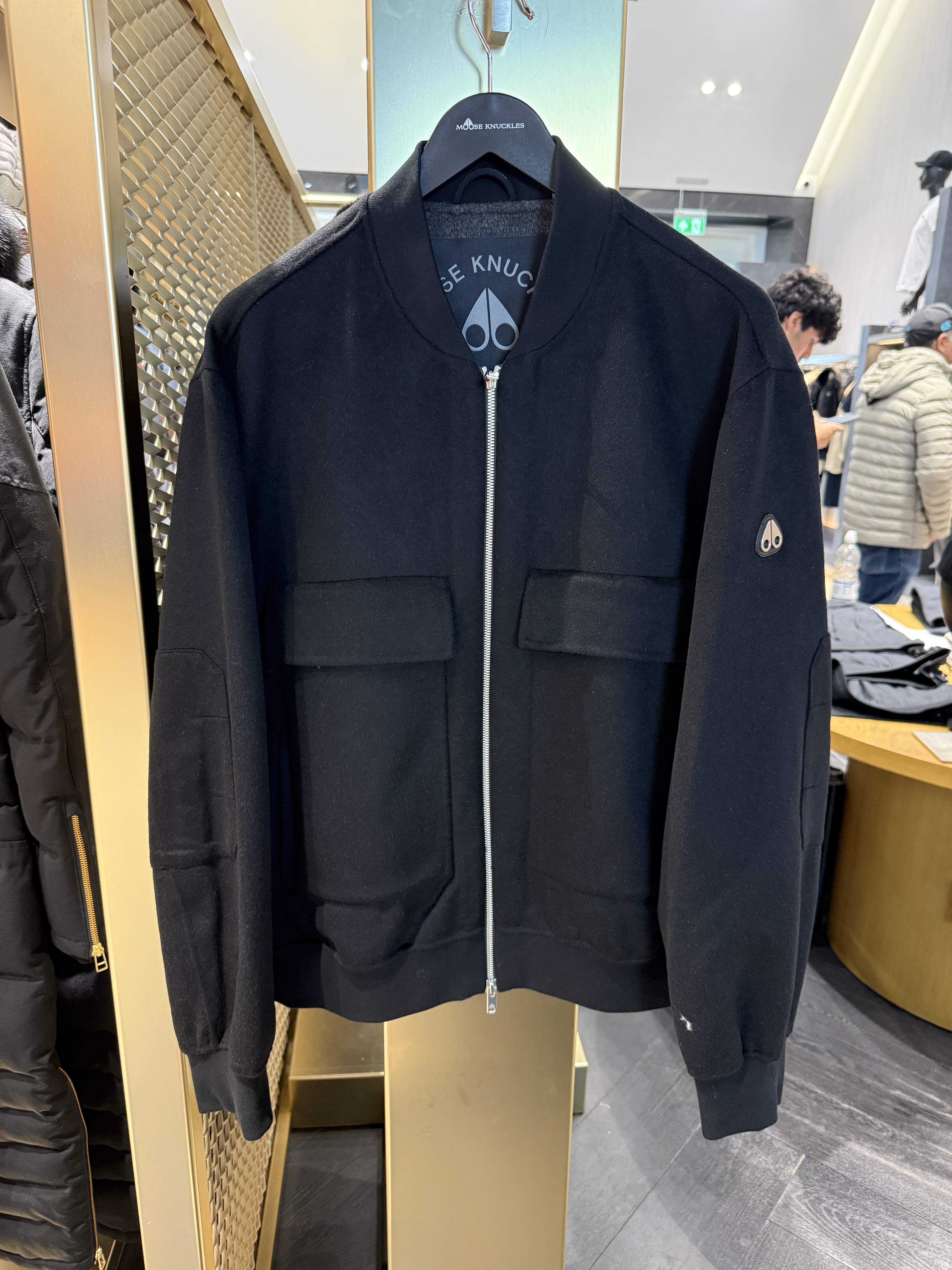 Moose Knuckles mens wool jacket black