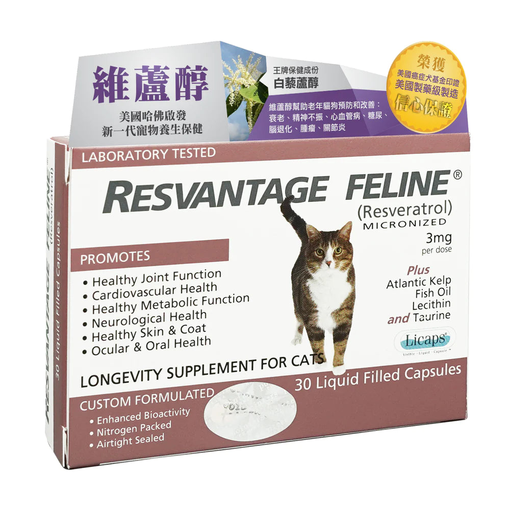 Resvantage 維蘆醇 - 白藜蘆醇老年及癌症配方 (貓用) 30粒