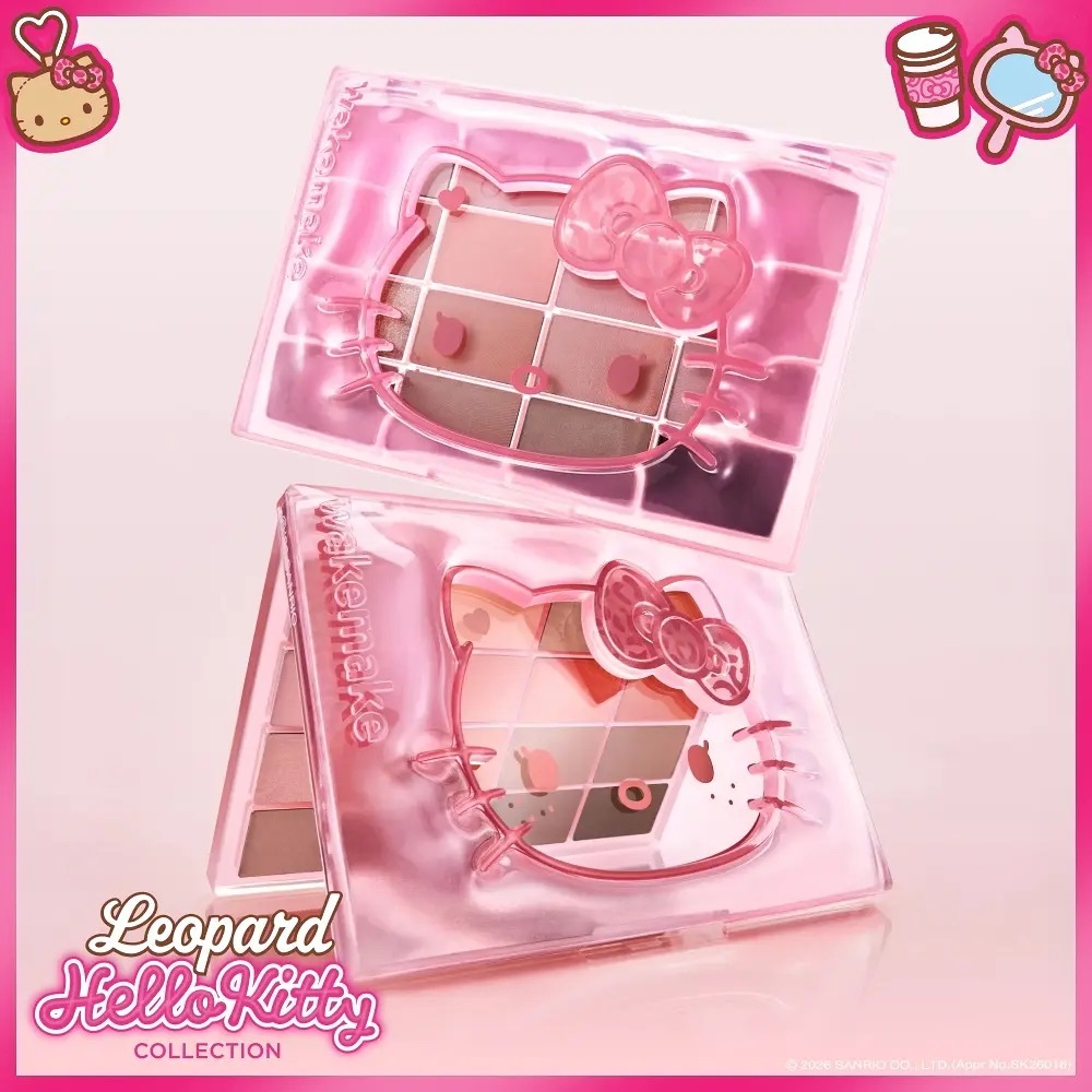 wakemake x Sanrio - Soft Blurring Eye Palette #Leopard Hello Kitty Collection
