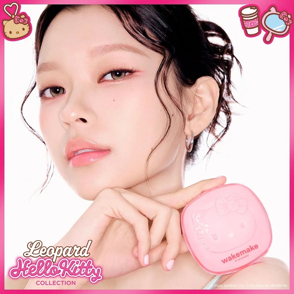 wakemake x Sanrio -  Skin Perfecting Cover Cushion #Leopard Hello Kitty Collection