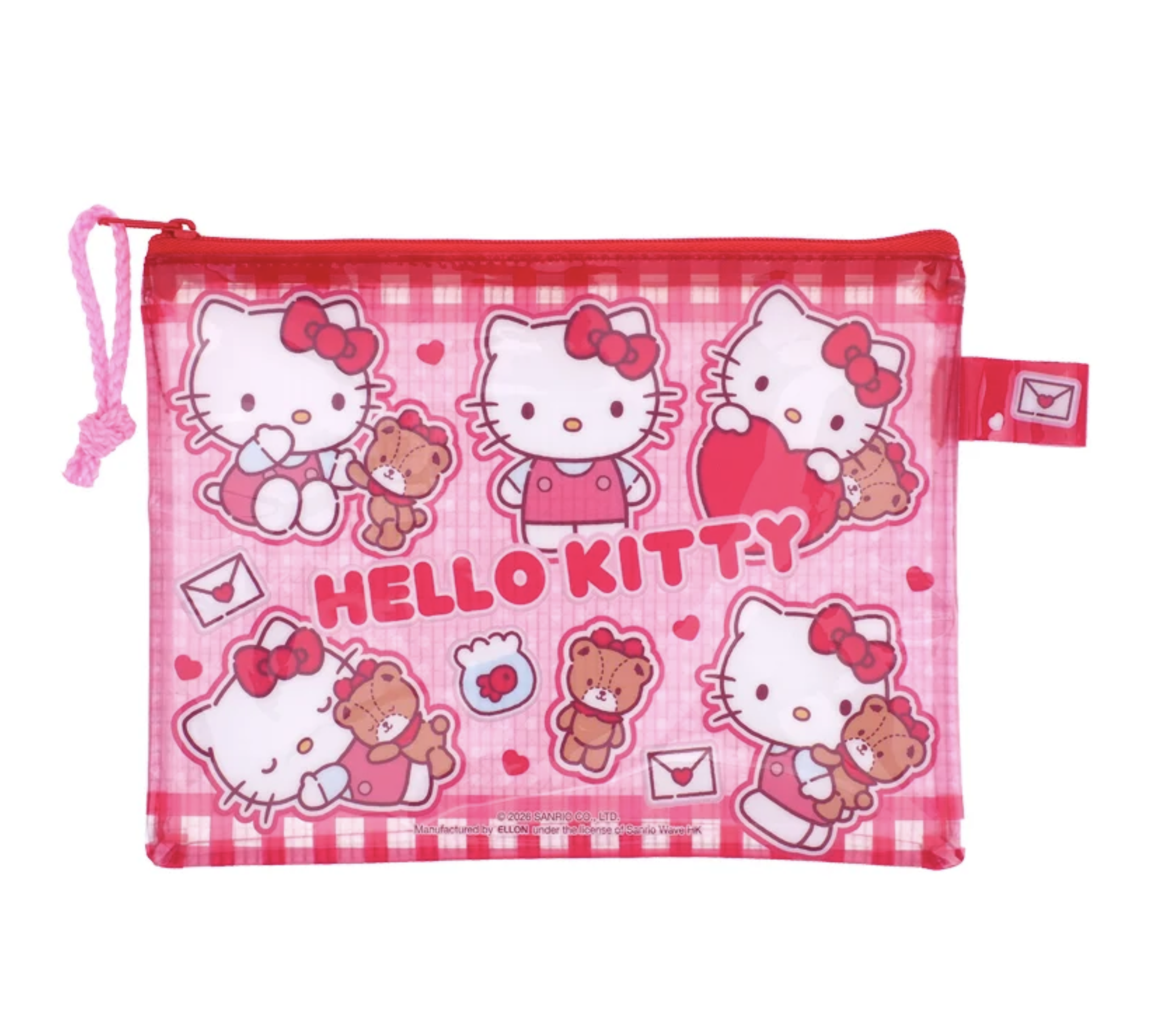 Hello Kitty PVC 面網背拉鍊文件袋-細 9-3580-89