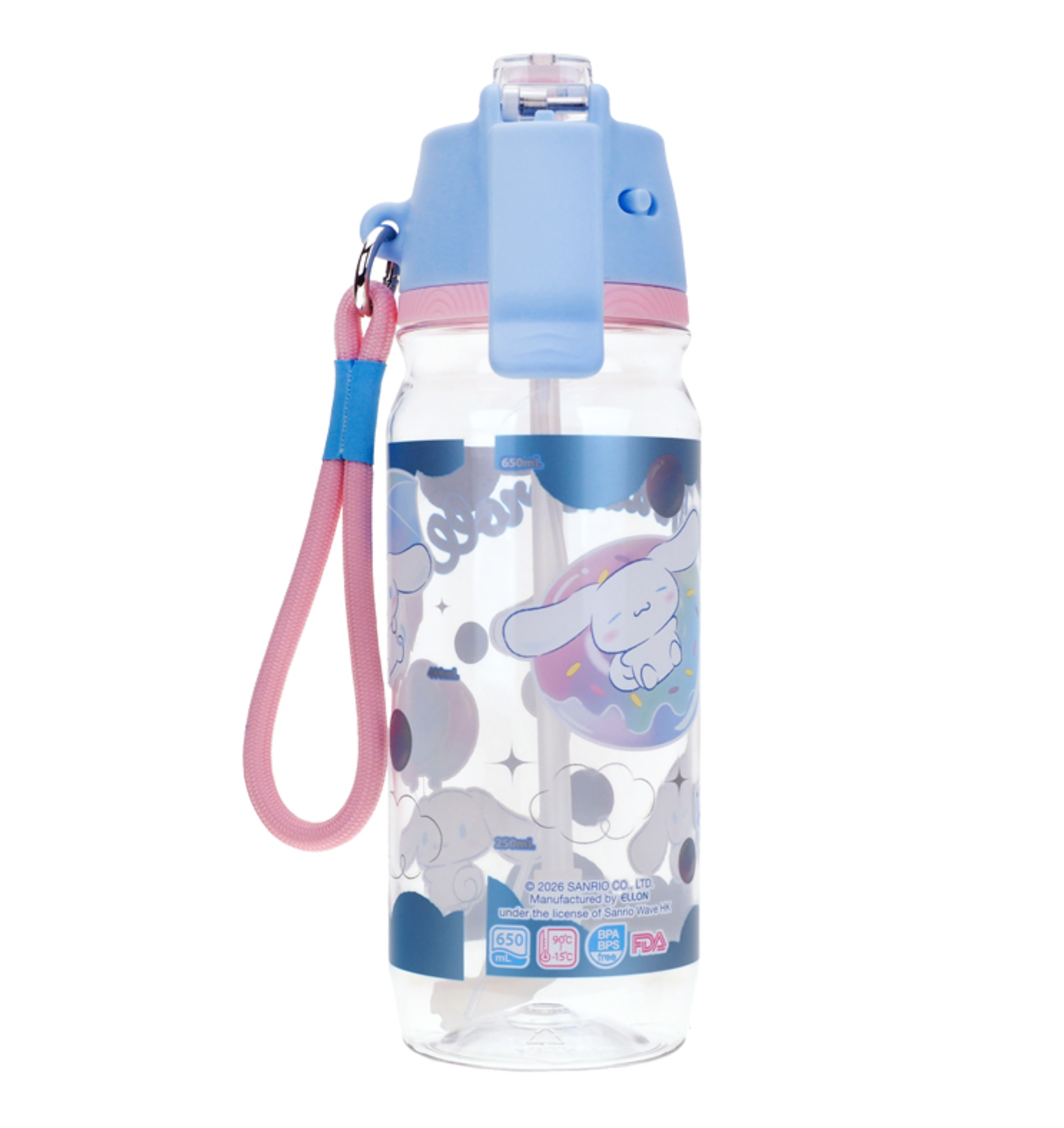 Cinnamoroll 650ml BPA BPS Free 噴霧啜飲二合一水樽膠水樽 9-8475-2