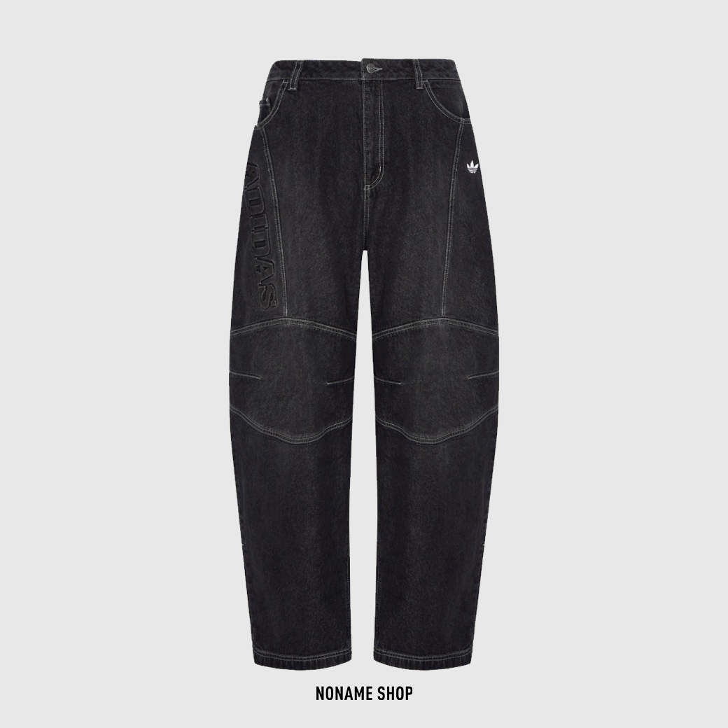 ADIDAS ORIGINALS RAC WASHED 寬鬆 水洗 彎刀 牛仔 長褲 水洗黑 (男款)
