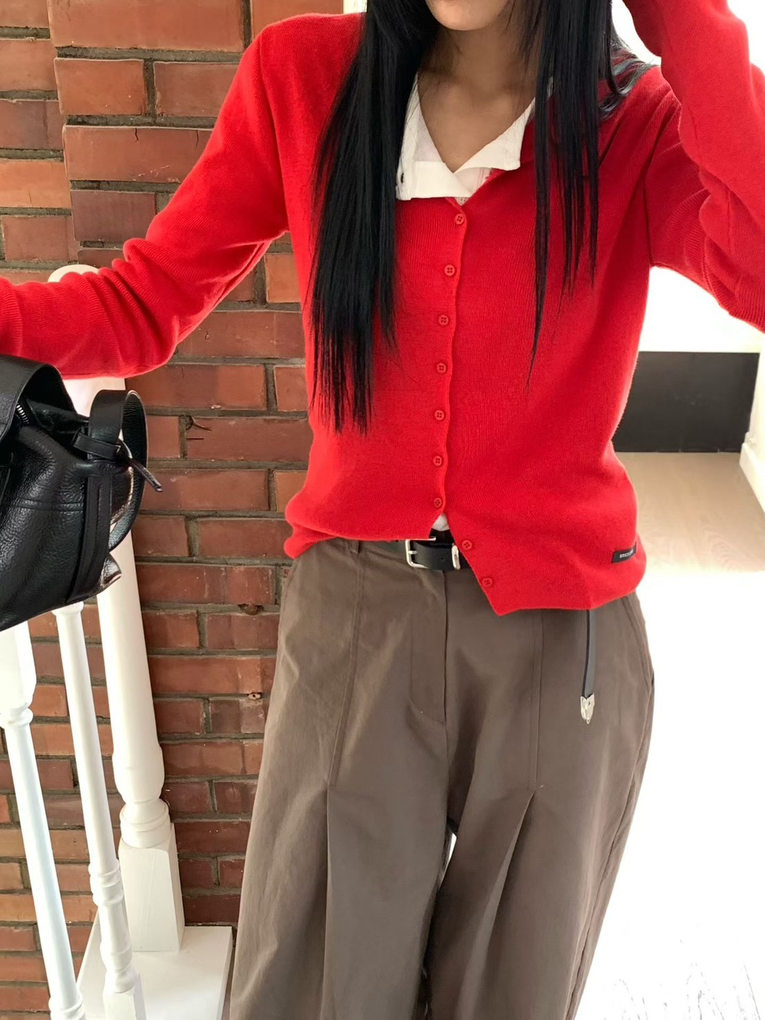 黑標開釦薄針外套