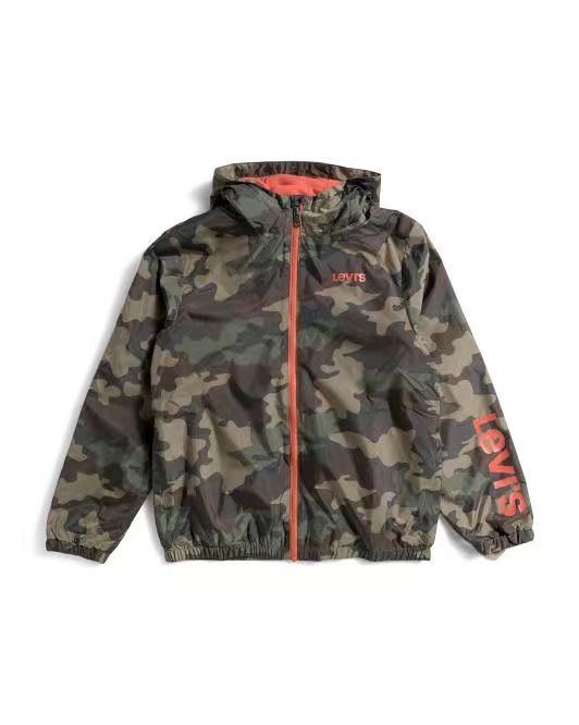 【預購】LEVIS H082909 童裝連帽拉鏈外套 (軍綠色迷彩)