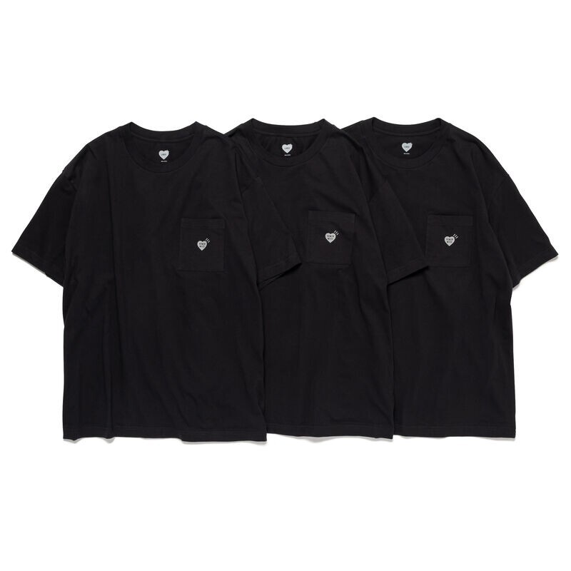 【OWN】HUMAN MADE 短袖 上衣 口袋 愛心 素TEE 休閒 服飾 日本 限定 人類製造 男女通用 黑色 灰色 深藍 白色