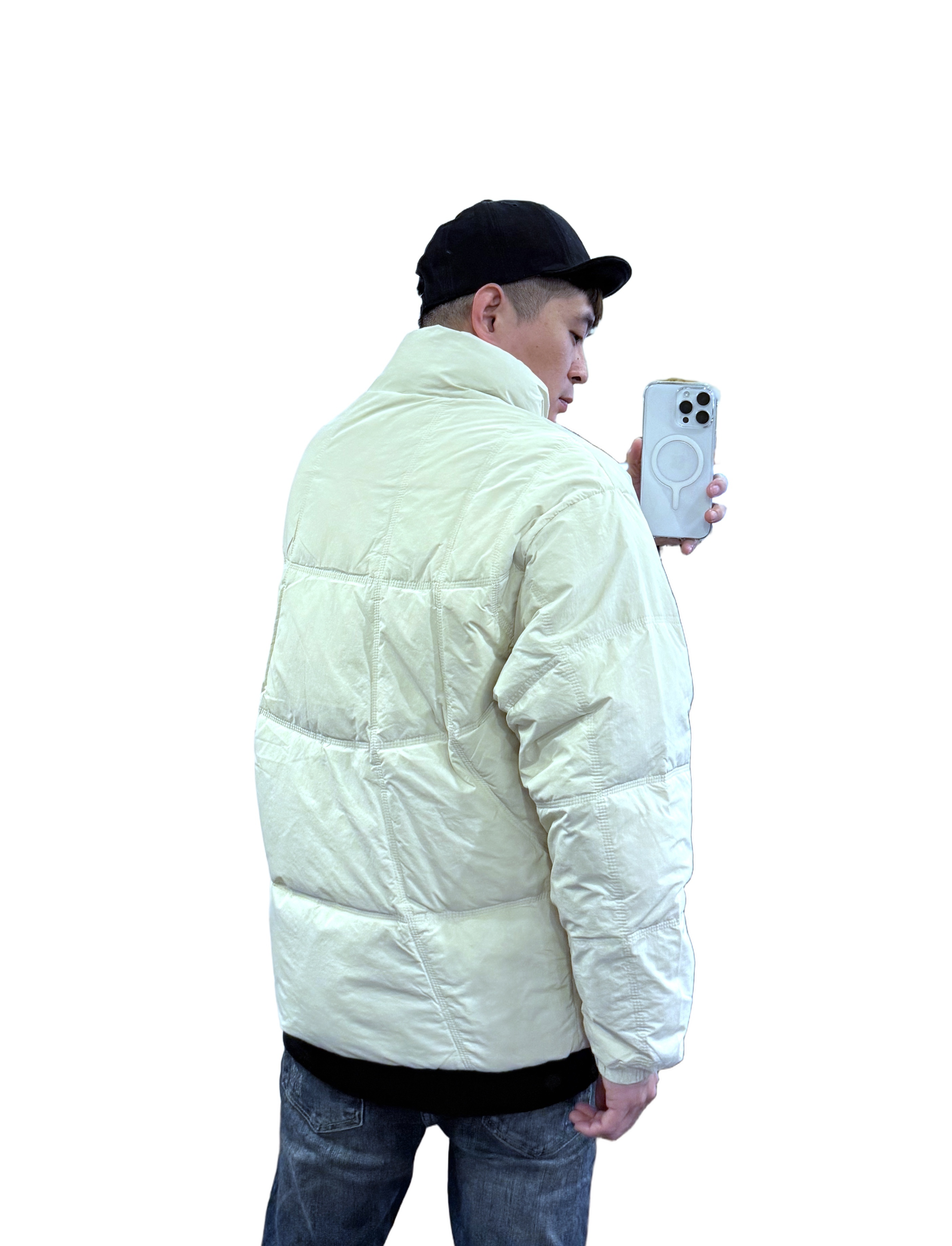 『新品上市』重磅簡約多線條羽絨外套(NOF25103385)-米