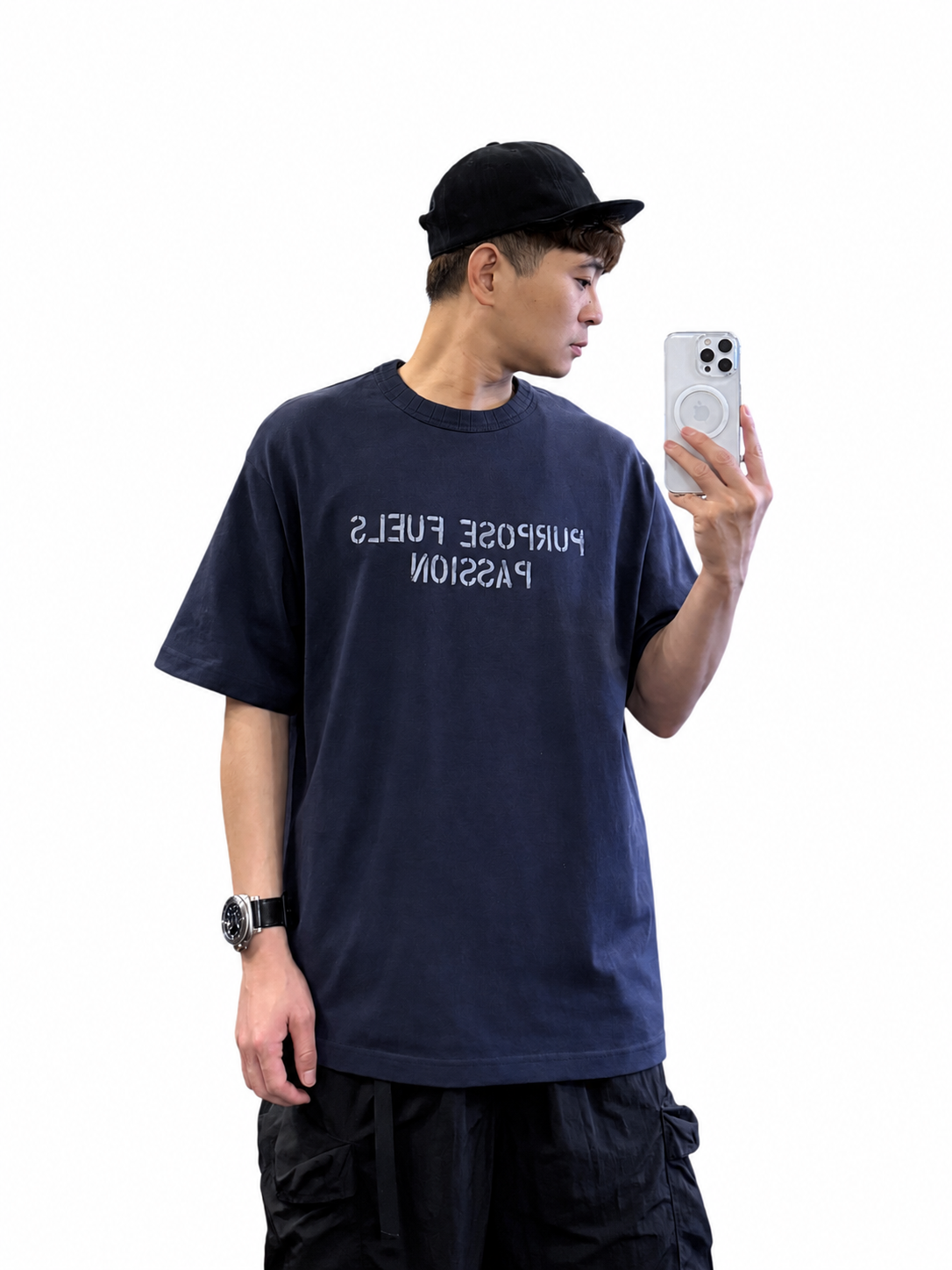 『新品上市』重磅PURPOSE標語短T(NOF25038124)-藍