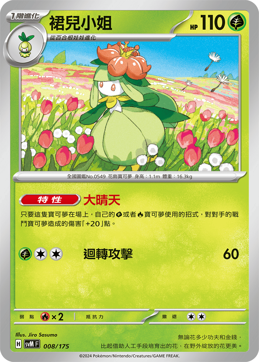 SVM Double ex Start Deck Generations 008/175  Lilligant (Traditional Chinese)