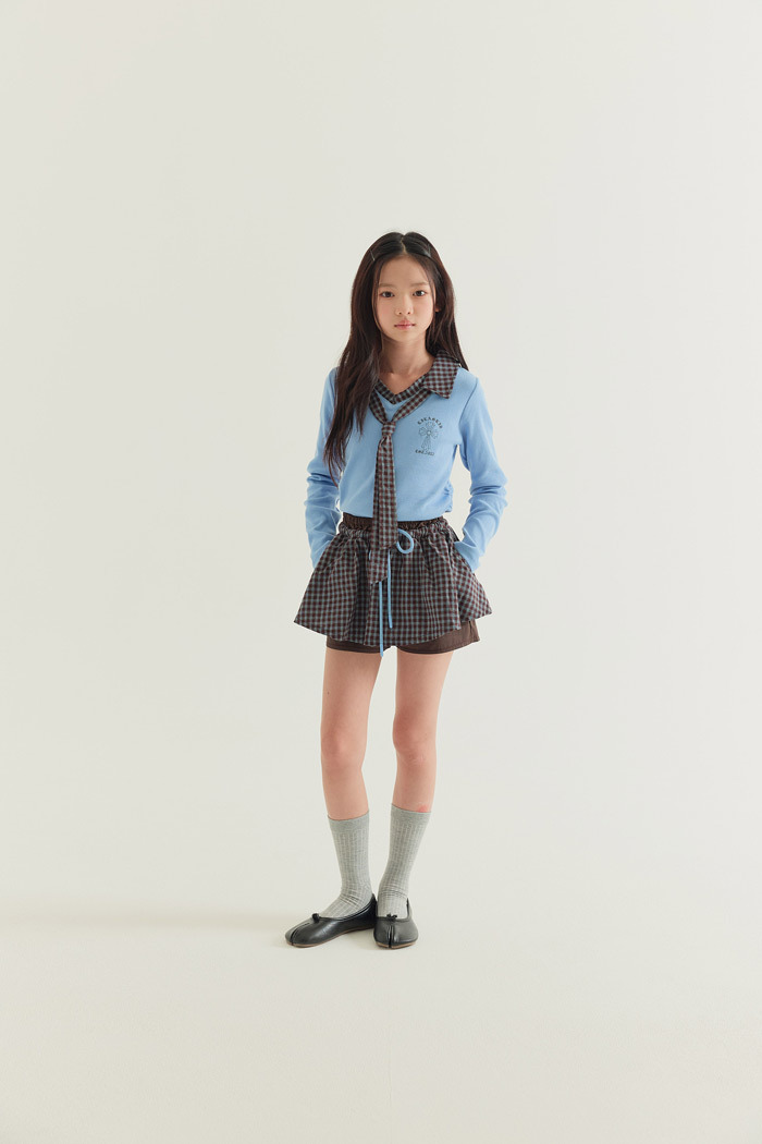 正韓秋Lilas 兩色領帶甜美上衣