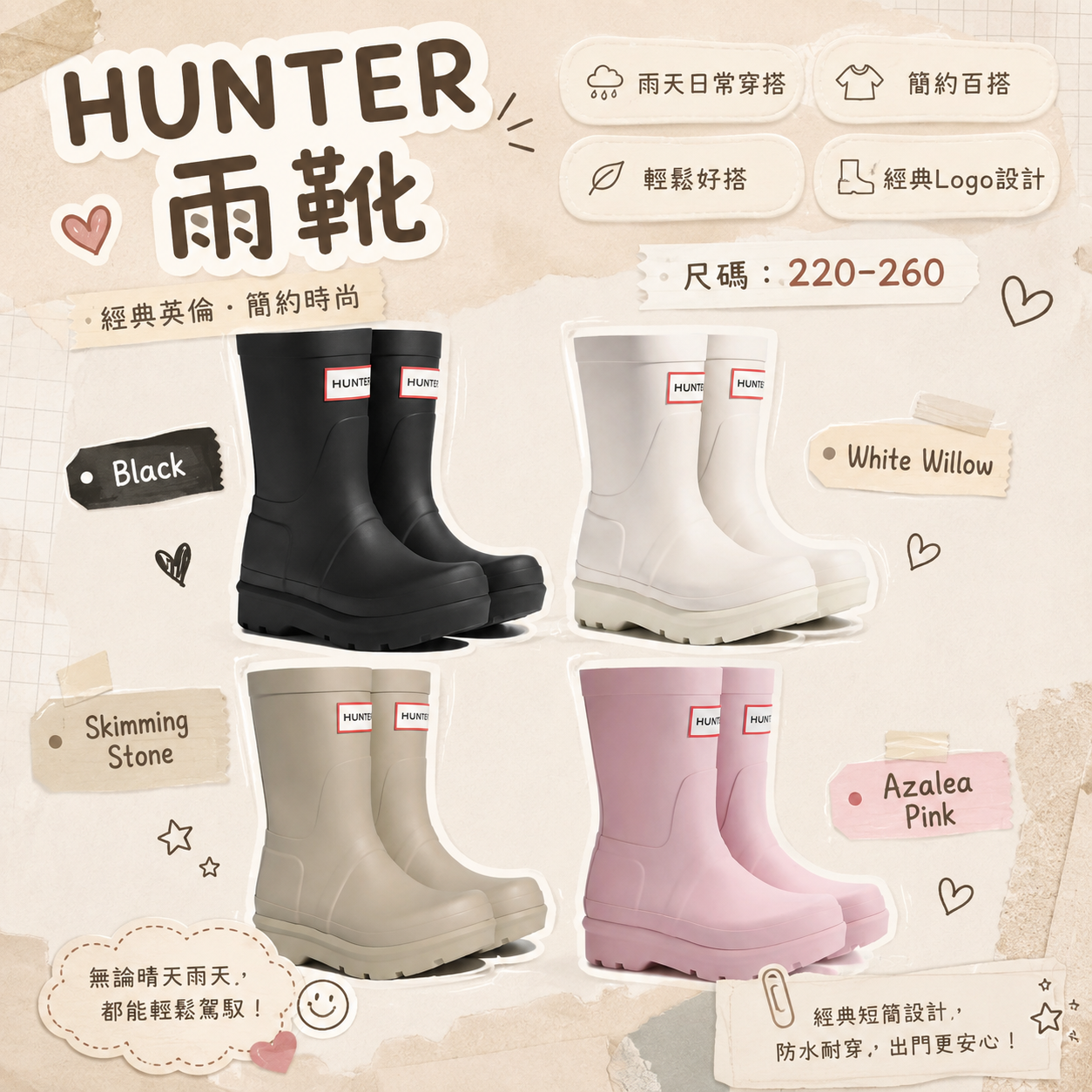 【預購】HUNTER ZKR082907 Original 2.0 短筒雨靴