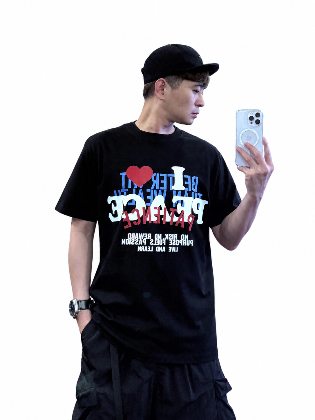 『新品上市』重磅PEACE愛心短T(NOF25038177)-黑