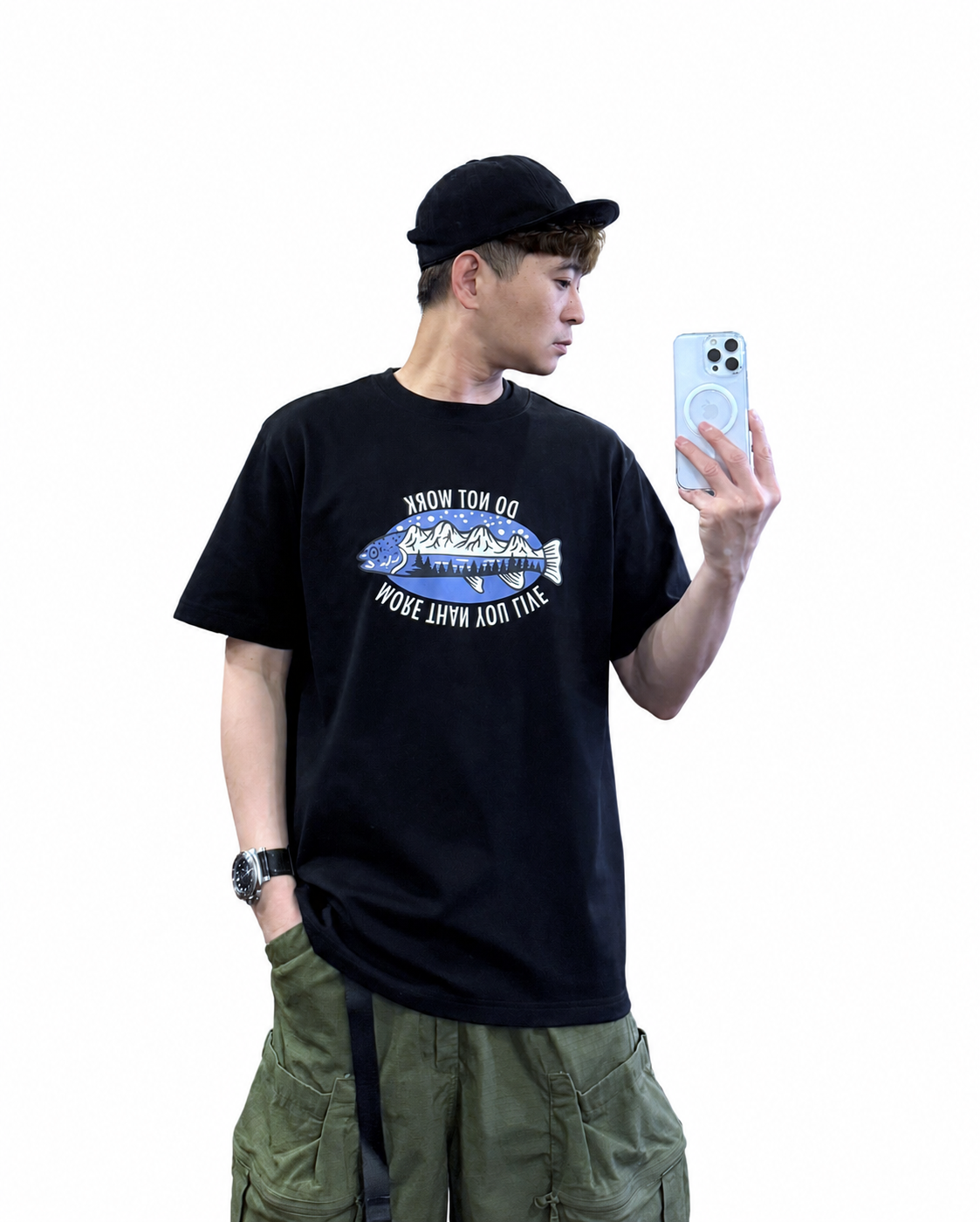 『新品上市』重磅work斑點魚短T(NOF25038173)-黑