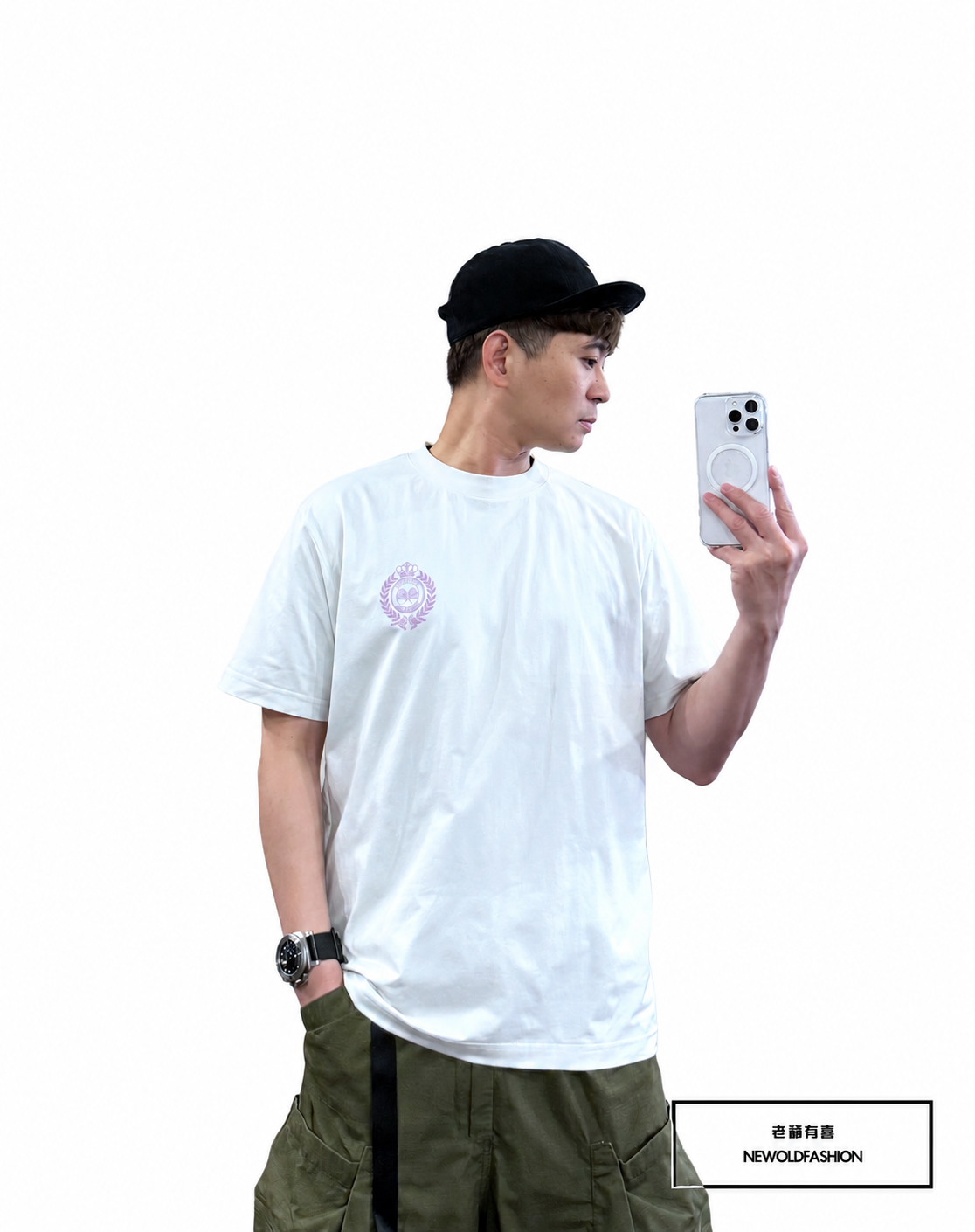 重磅桂冠皇冠短袖T恤-奶白｜ (NOF25038145)