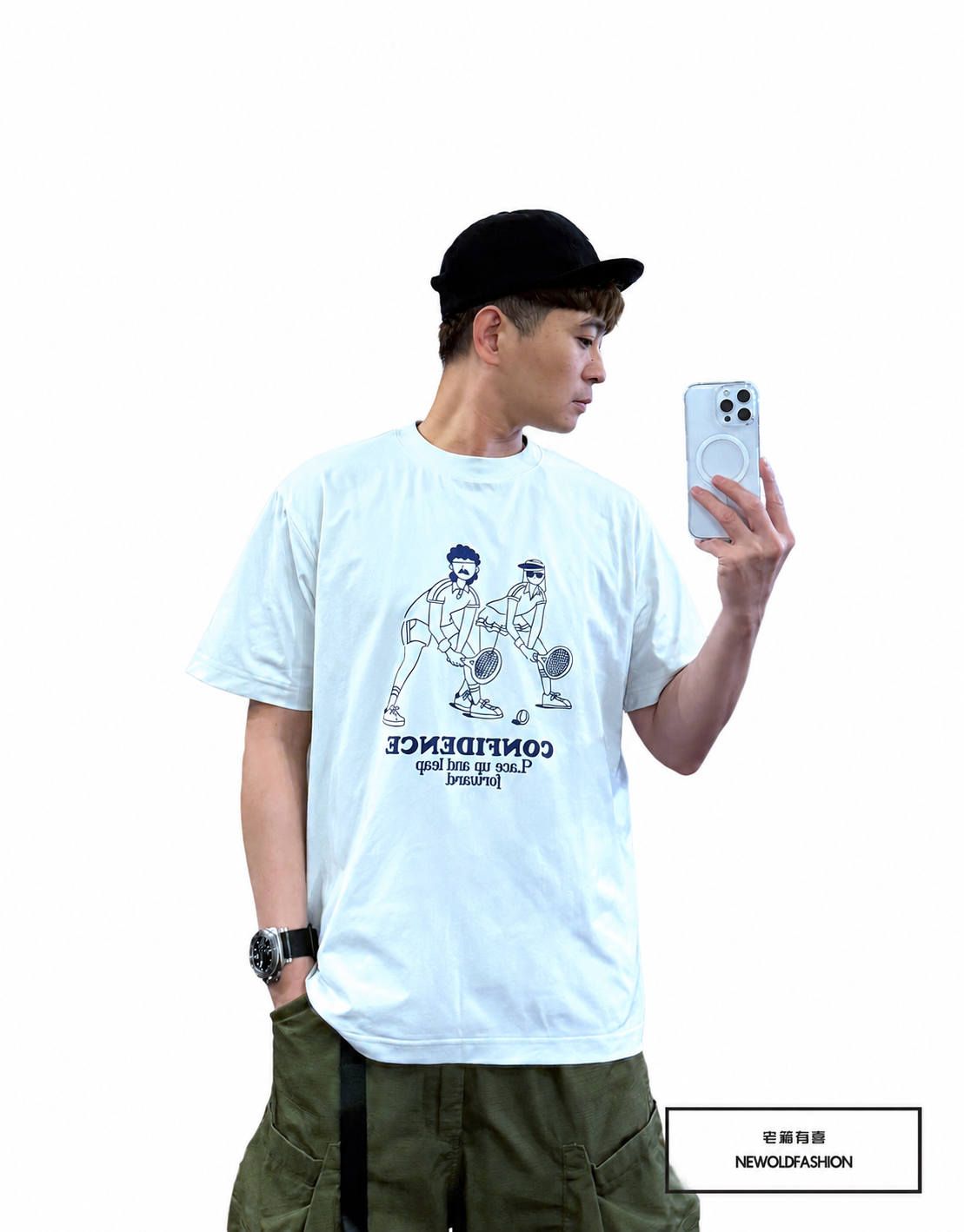 『新品上市』重磅雙人網球短T(NOF25038151)-奶白