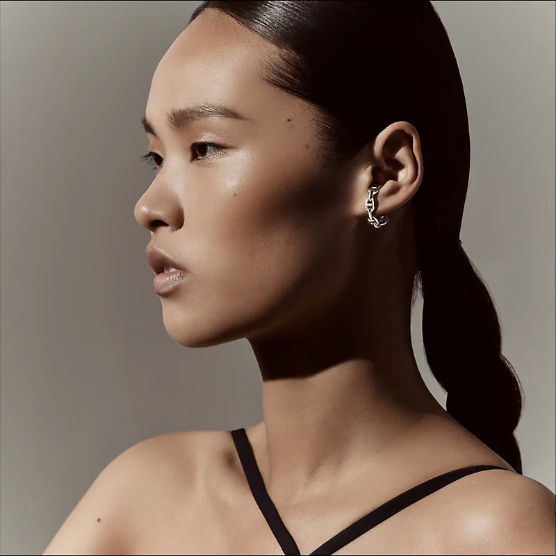 HERMES 925 Chaine d'ancre Enchainee ear climber EARRING 純銀單耳爬耳式耳環