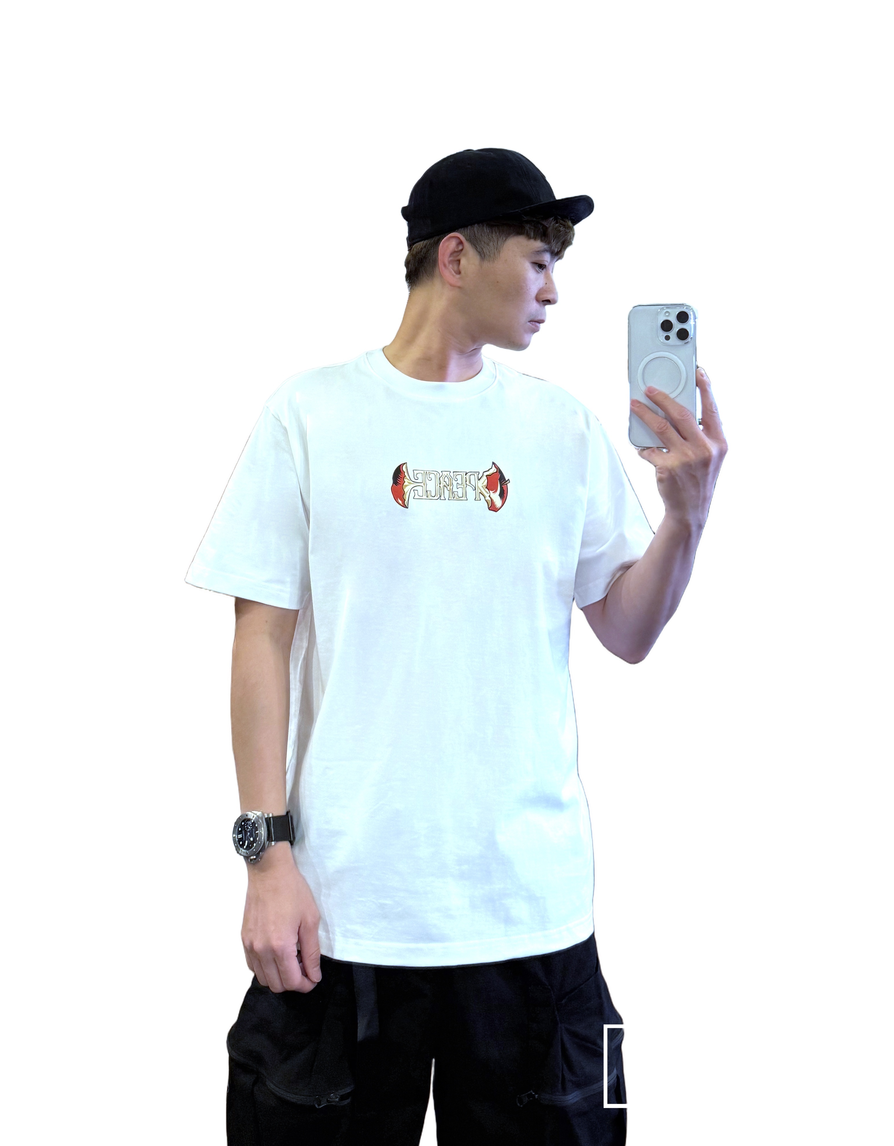 『新品上市』重磅Peace蘋果短T(NOF25038166)-白