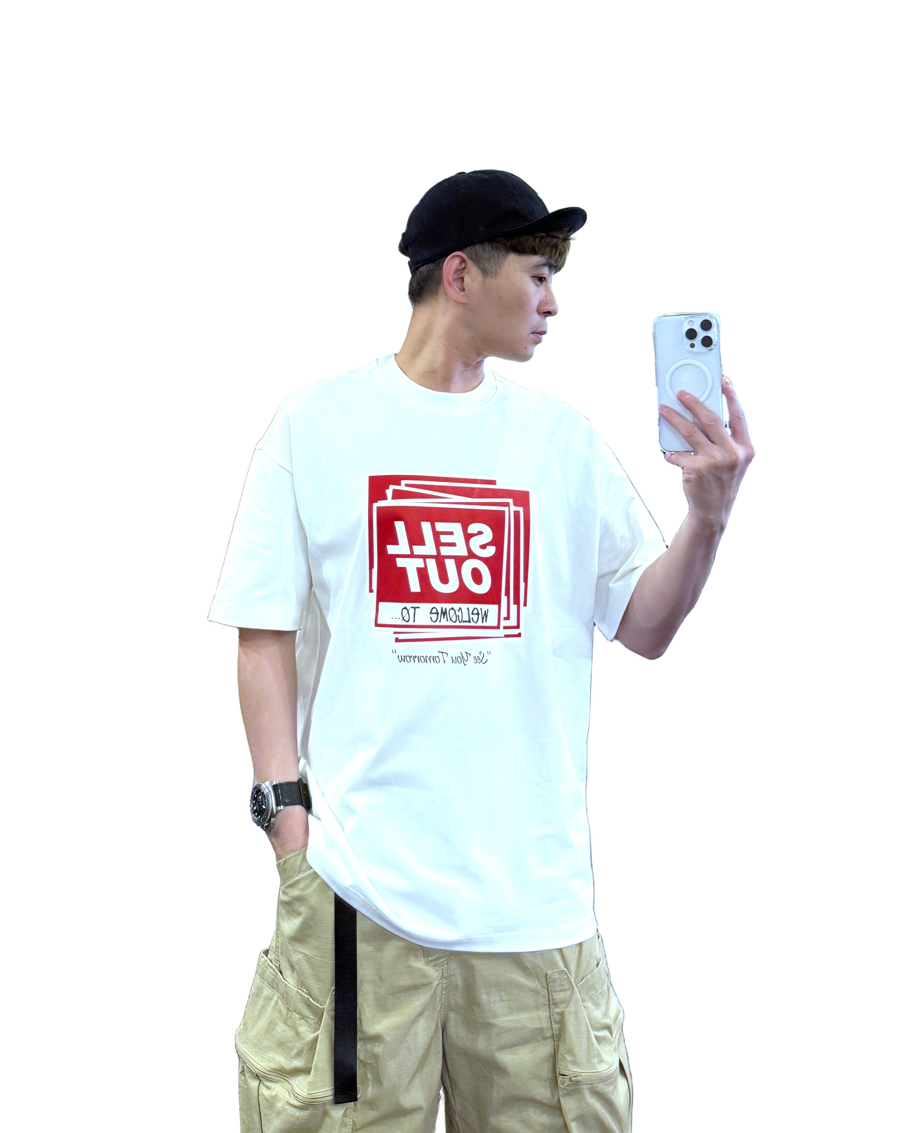 『新品上市』重磅SELLOUT告示牌短T(NOF25038155)-白