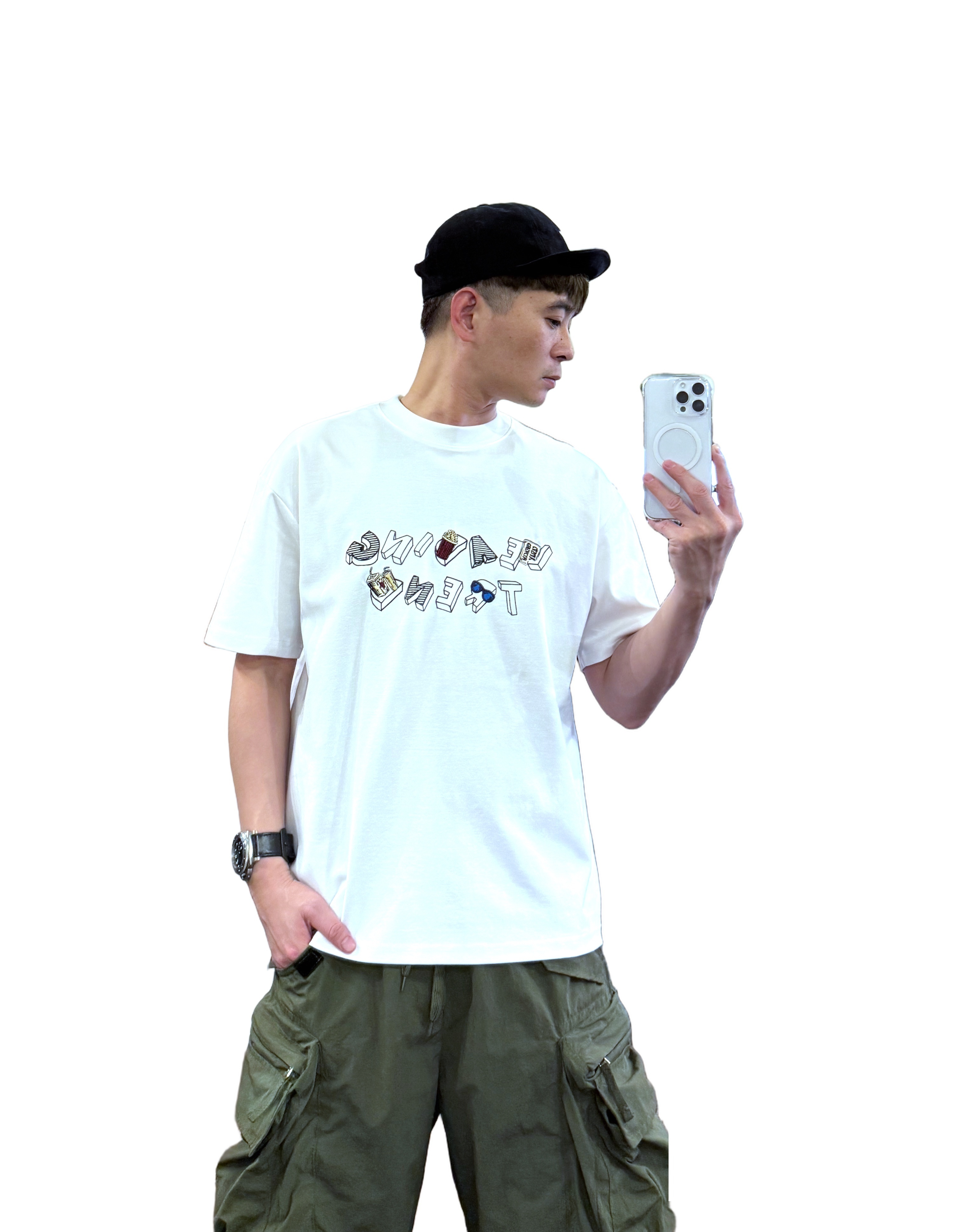『新品上市』重磅斜紋墨鏡R短T(NOF2503N5053)-白